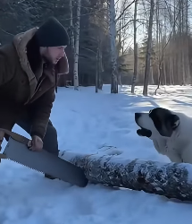 P0101002 Snow Leopard Rescue Man, His Dog, Life Saving Moment (Part 2)