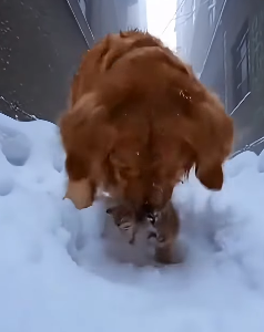 E1803008 Relay rescue： Dog and grandma save the abandoned kitten❄️🐈❤️ (Part 2)