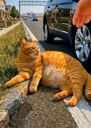 E1803003 I Rescued a Pregnant Cat from the Road — She Gave Birth to 4 Kittens 🐱❤️