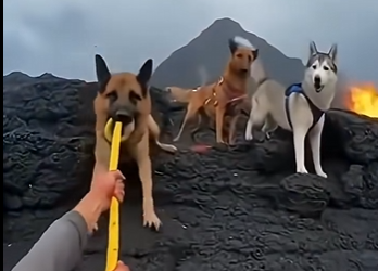 E0205006_She Threw Me Into a Volcano for a Photo… Then the Dogs Saved Me🐶❤️ (Part 2)